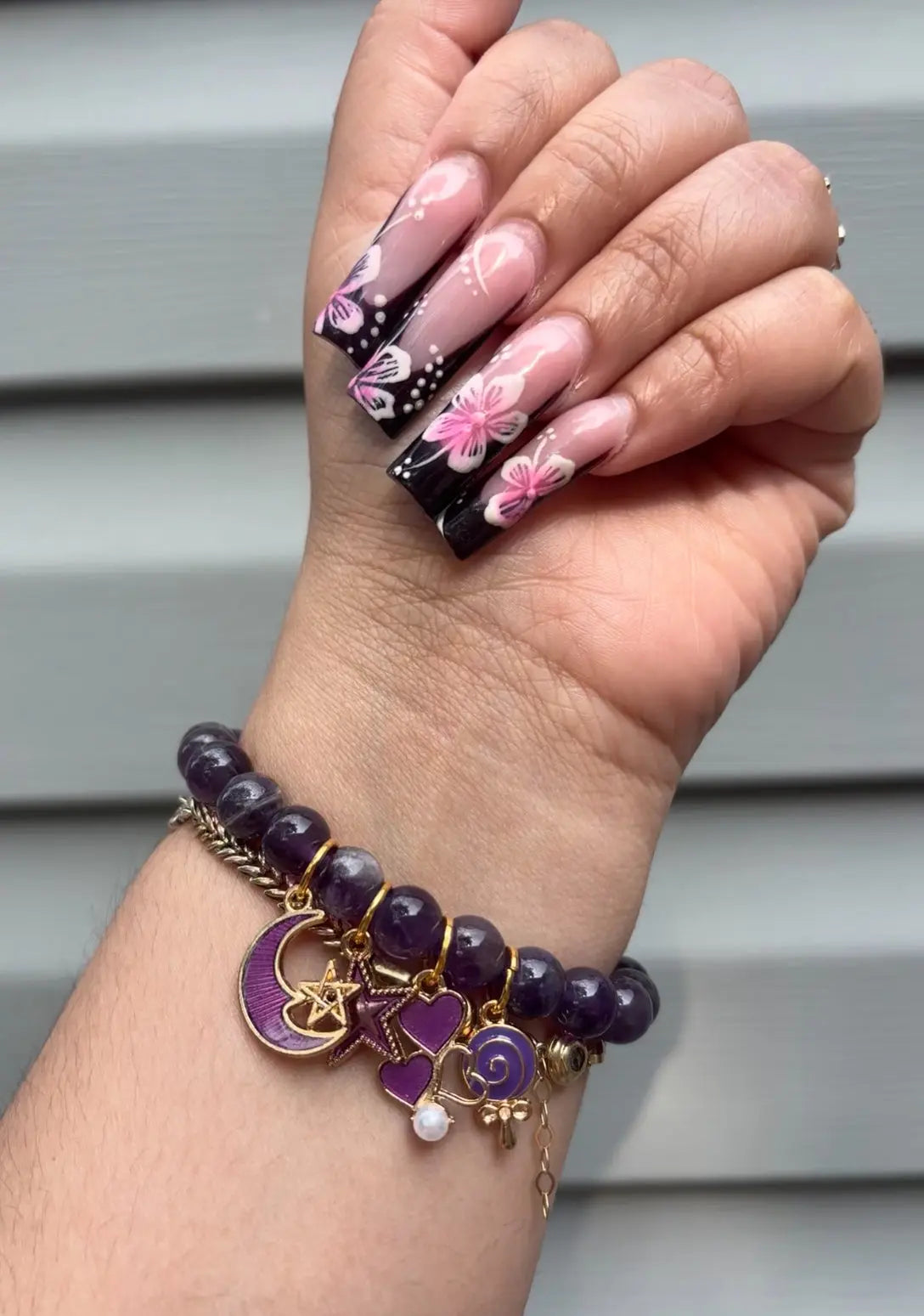 Amethyst Charm Bracelet Arau Jewelry