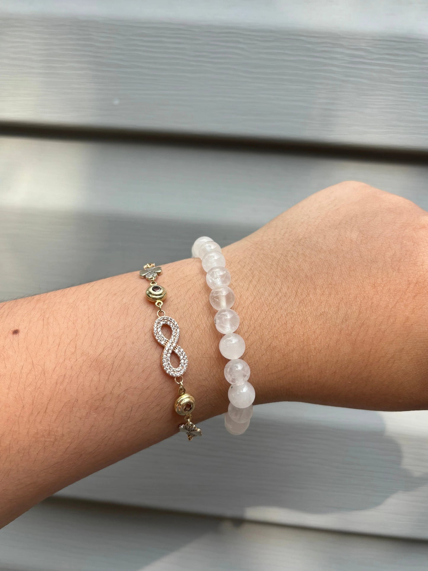 White Quartz Beaded Bracelet Arau Jewelry