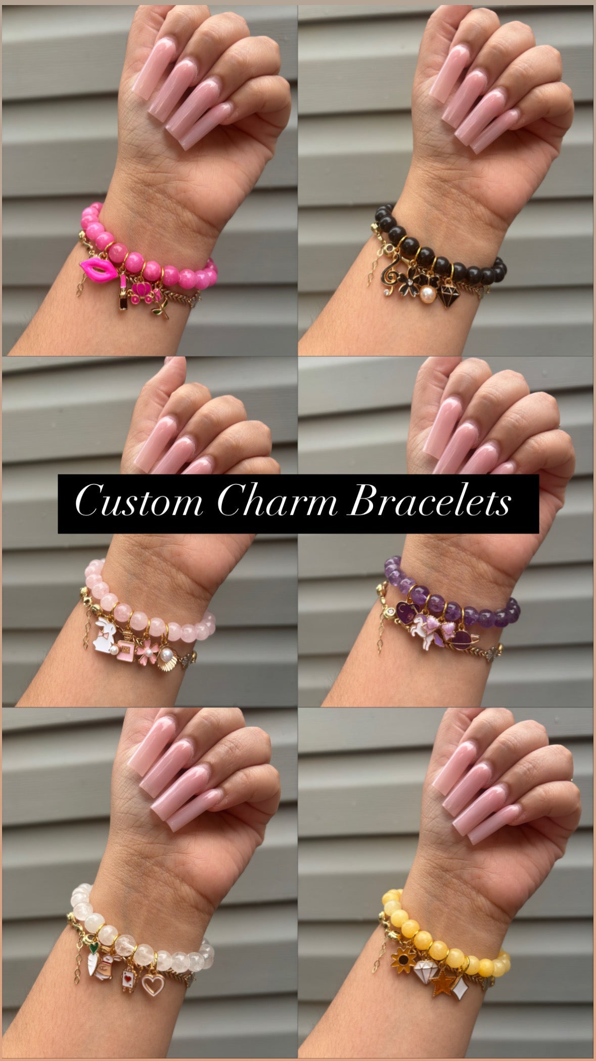 Custom Beaded Charm Bracelet Arau Jewelry