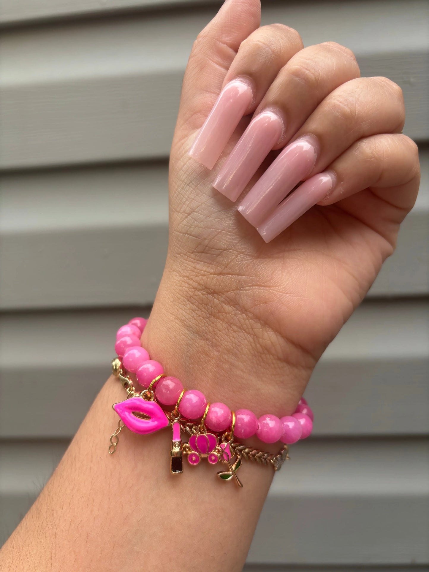 Pink Charm Bracelet Arau Jewelry