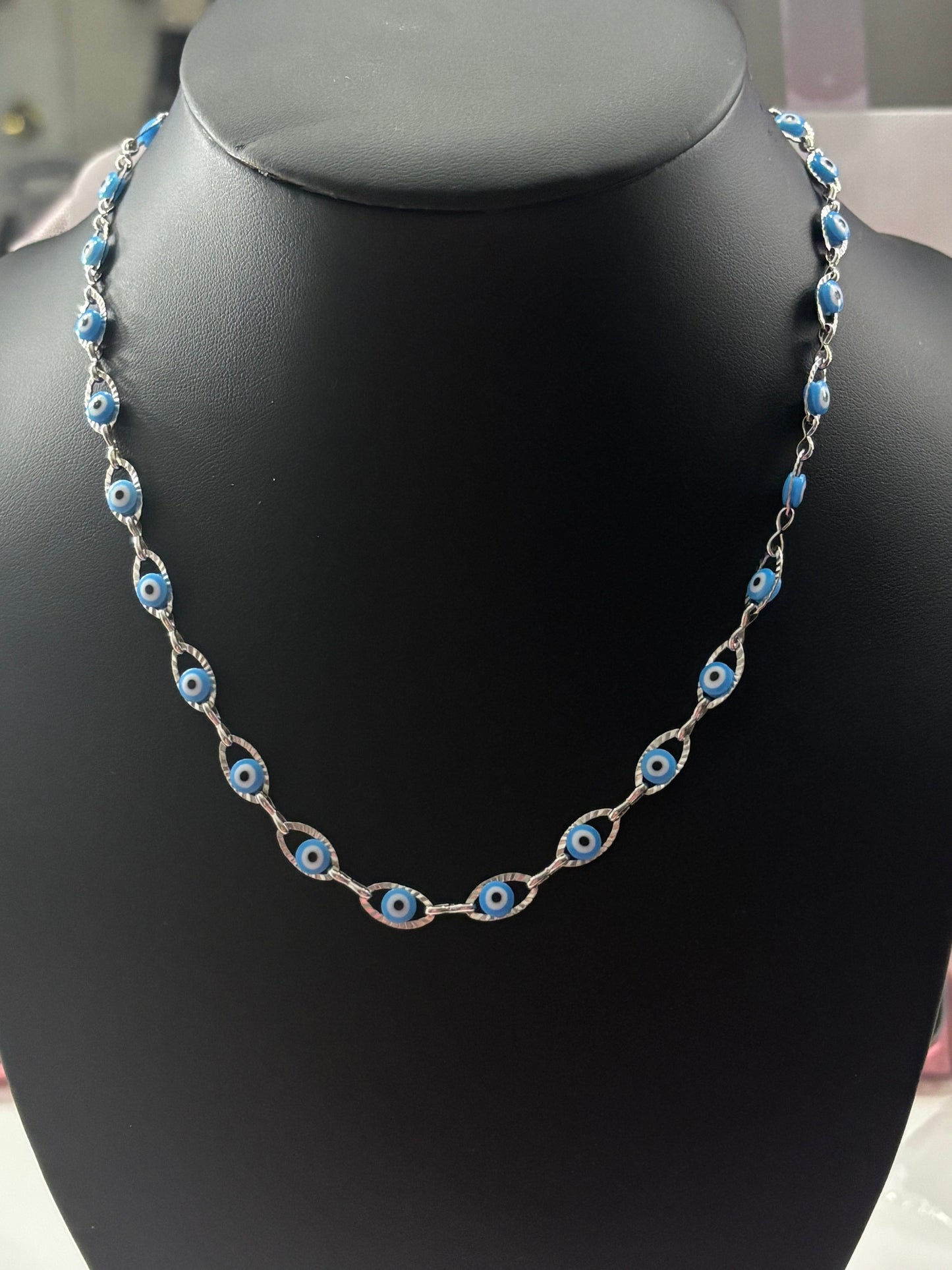 Stainless Steel Evil Eye Pendant Necklace Arau Jewelry