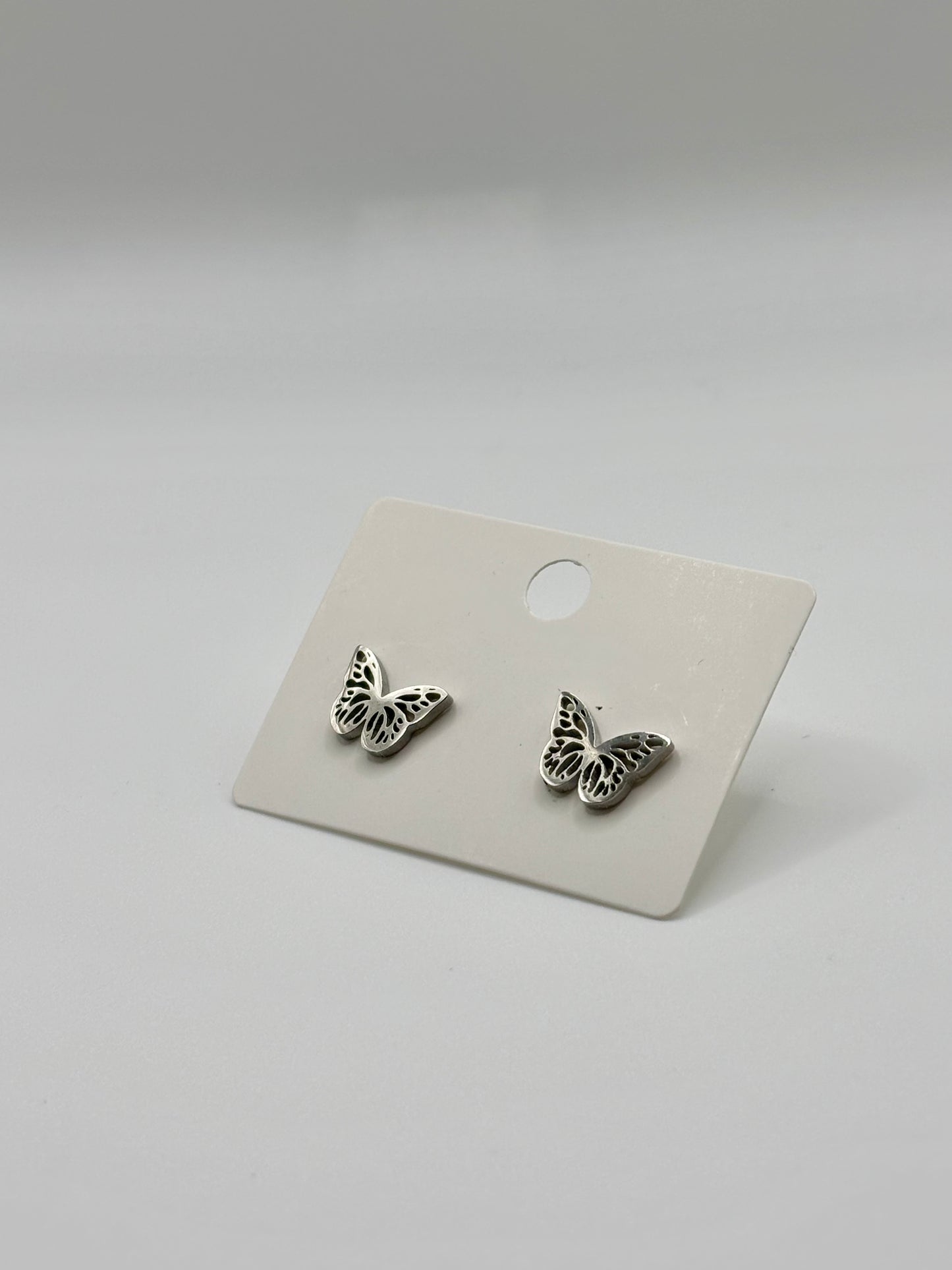 Stainless Steel Butterfly Stud Earrings