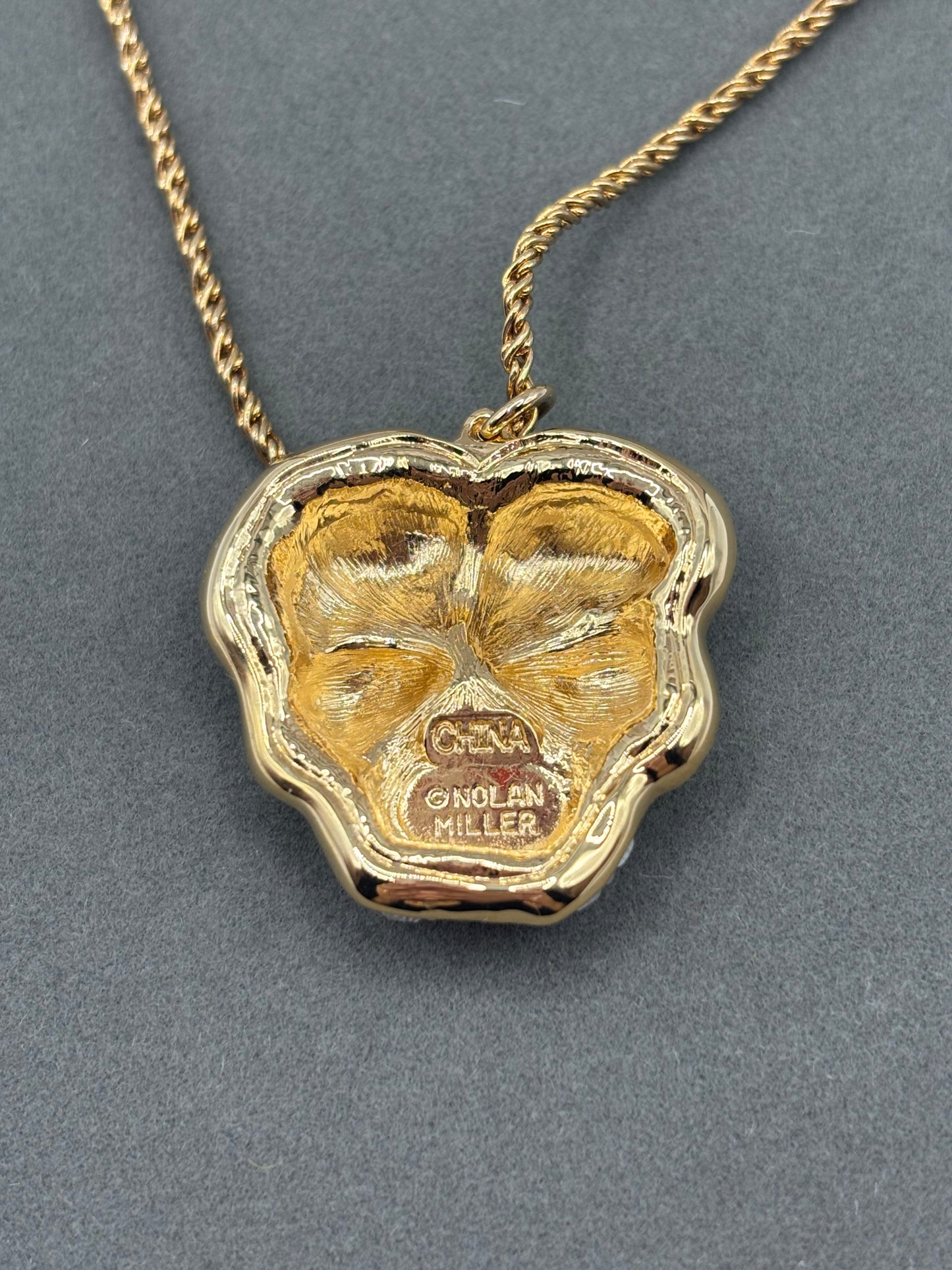 Nolan Miller Glamour Collection Purple and Gold Pendant Necklace Arau Jewelry