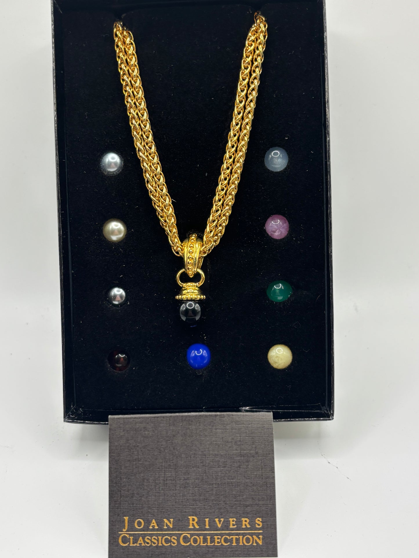 Vintage Joan Rivers Double Stranded Necklace W/ Charm Replacements