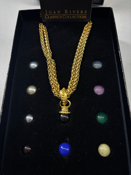 Vintage Joan Rivers Double Stranded Necklace W/ Charm Replacements