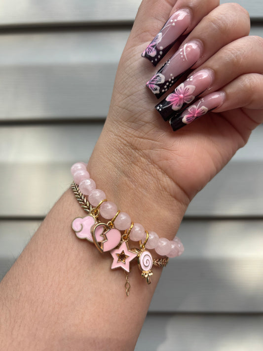 Rose Quartz Charm Bracelet