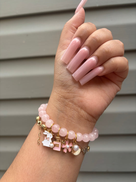 Rose Quartz Charm Bracelet