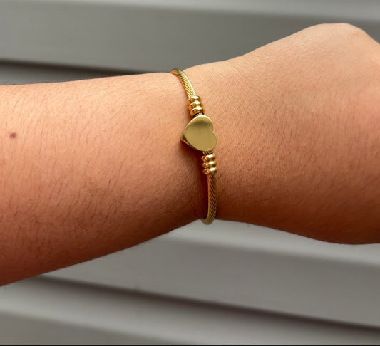 Heart Bangle Bracelet