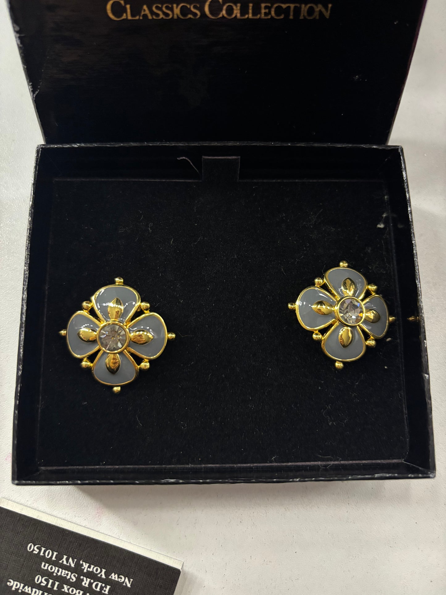 Vintage Joan Rivers Flower Clip On Earrings