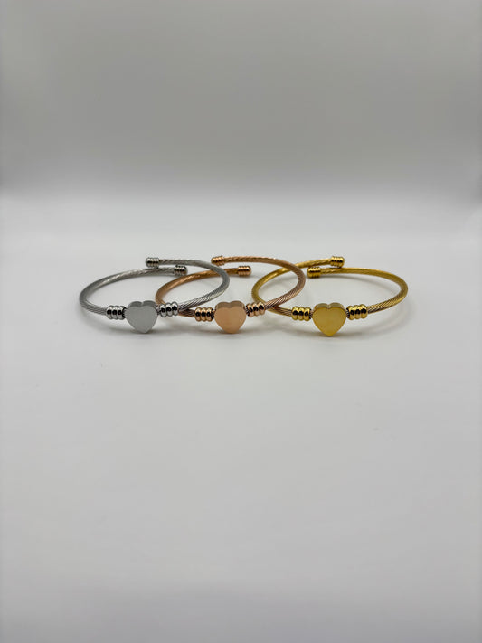 Heart Bangle Bracelet