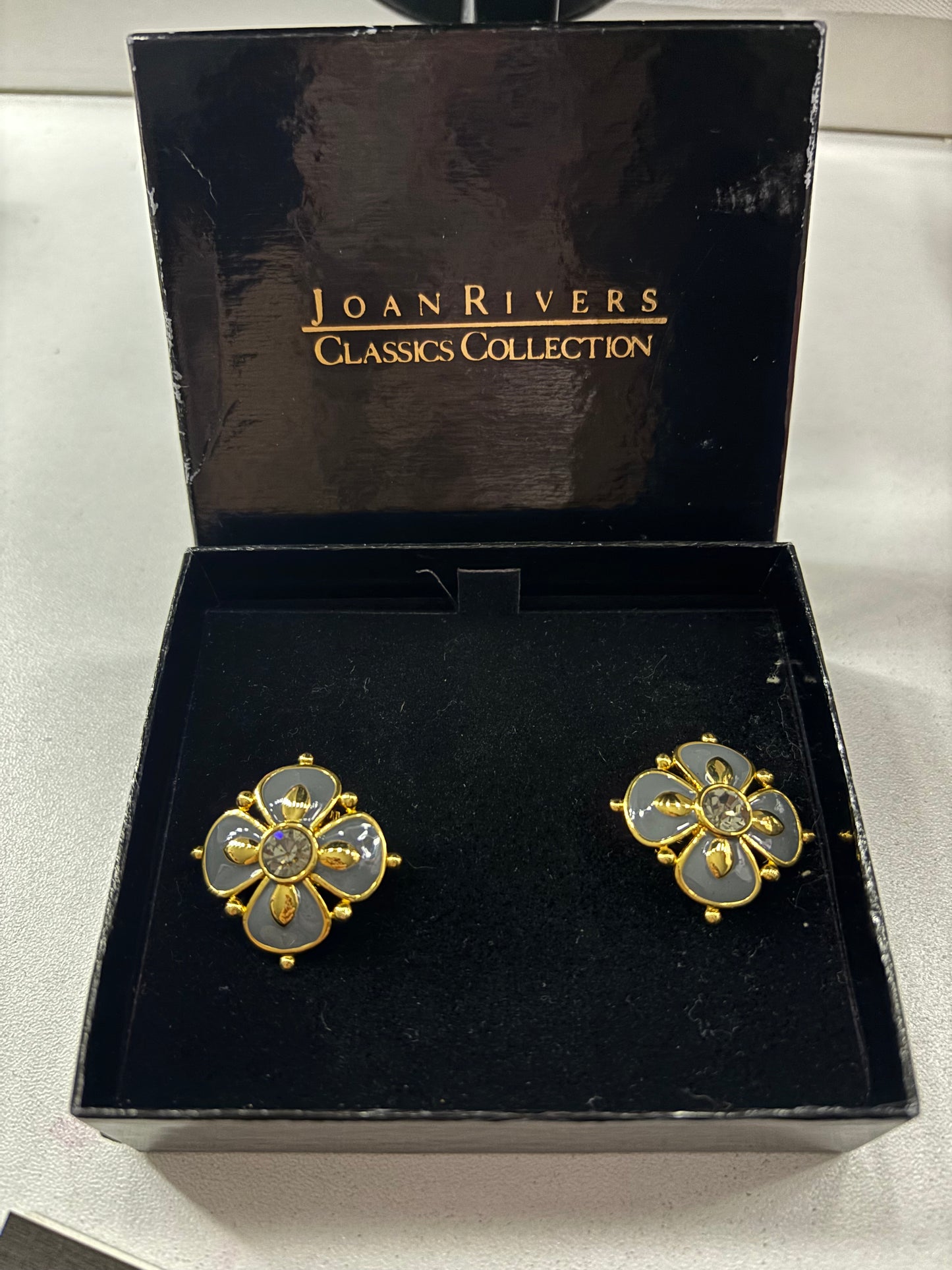 Vintage Joan Rivers Flower Clip On Earrings