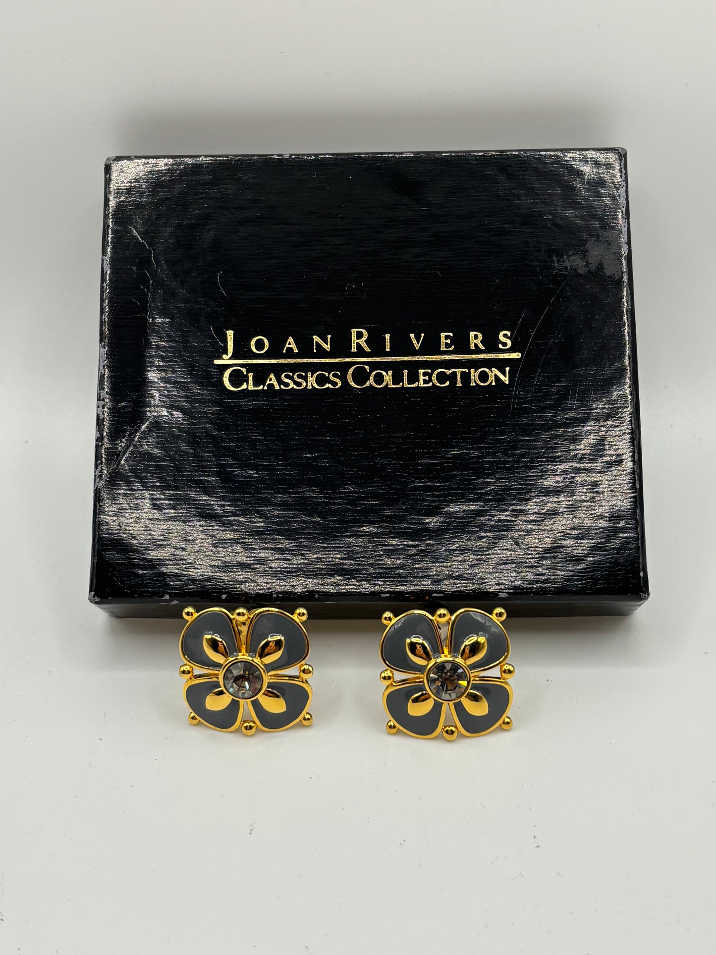 Vintage Joan Rivers Flower Clip On Earrings