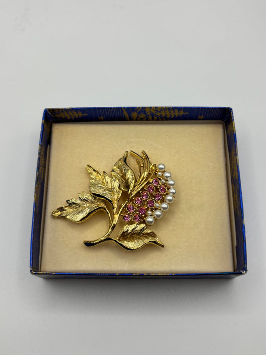 Gerry's Gold and Pink Leaf Pin