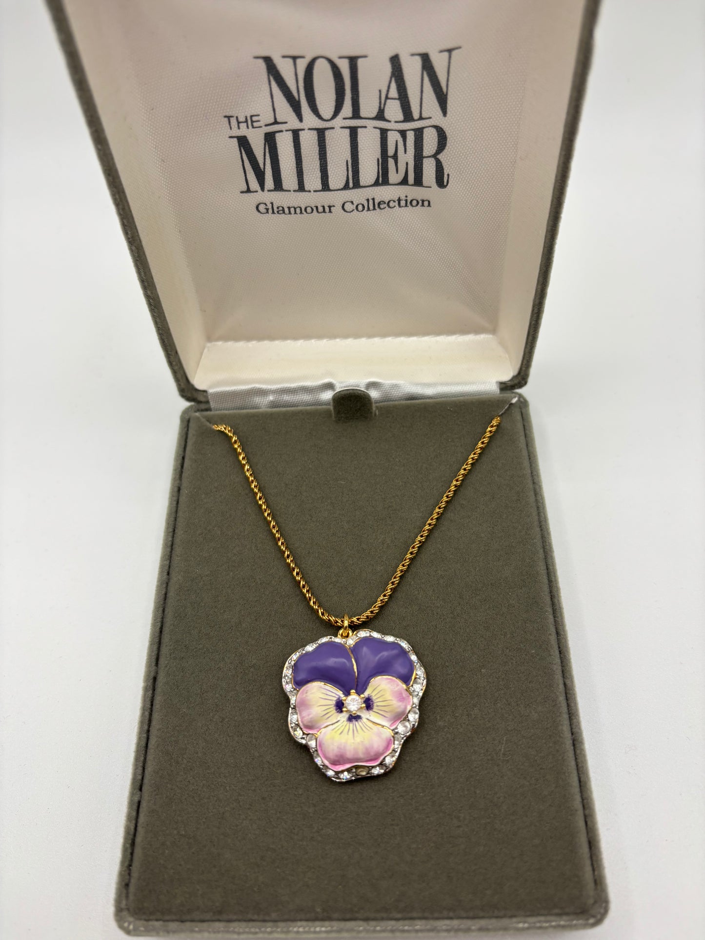 Nolan Miller Glamour Collection Purple and Gold Pendant Necklace