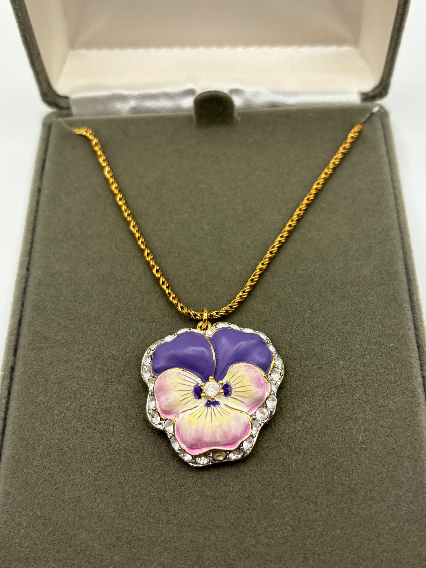 Nolan Miller Glamour Collection Purple and Gold Pendant Necklace