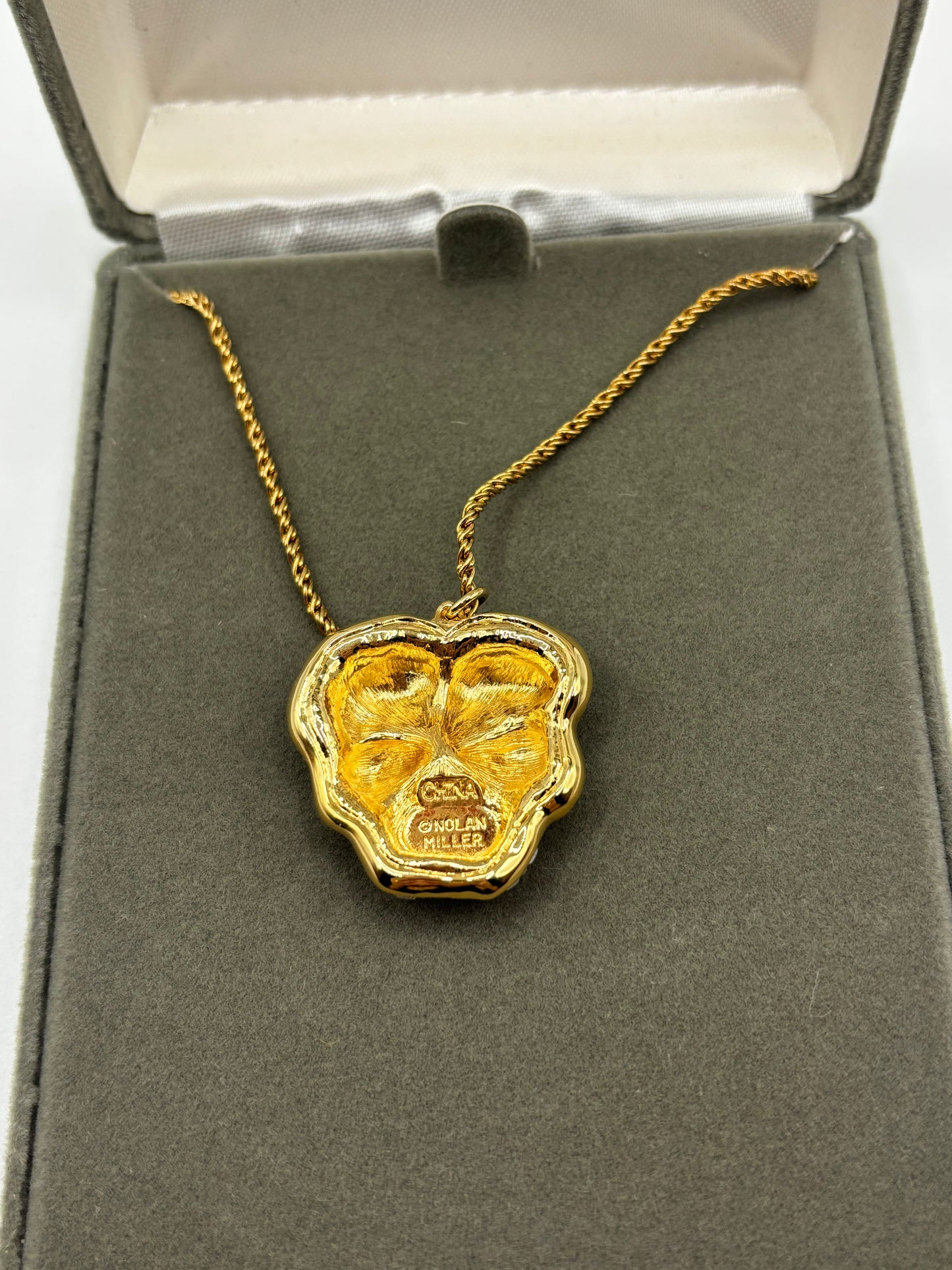 Nolan Miller Glamour Collection Purple and Gold Pendant Necklace