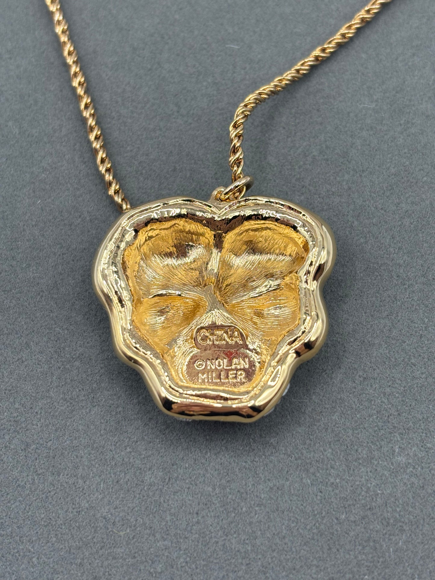 Nolan Miller Glamour Collection Purple and Gold Pendant Necklace