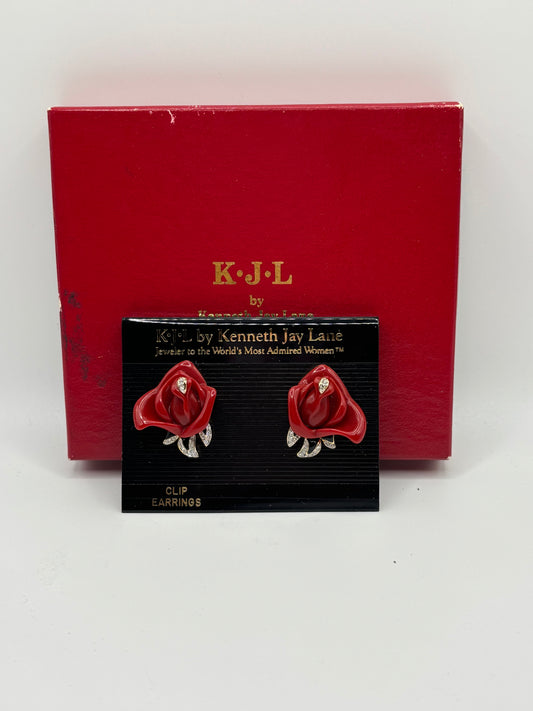 Kenneth Jay Lane Rose Clip-on Earrings