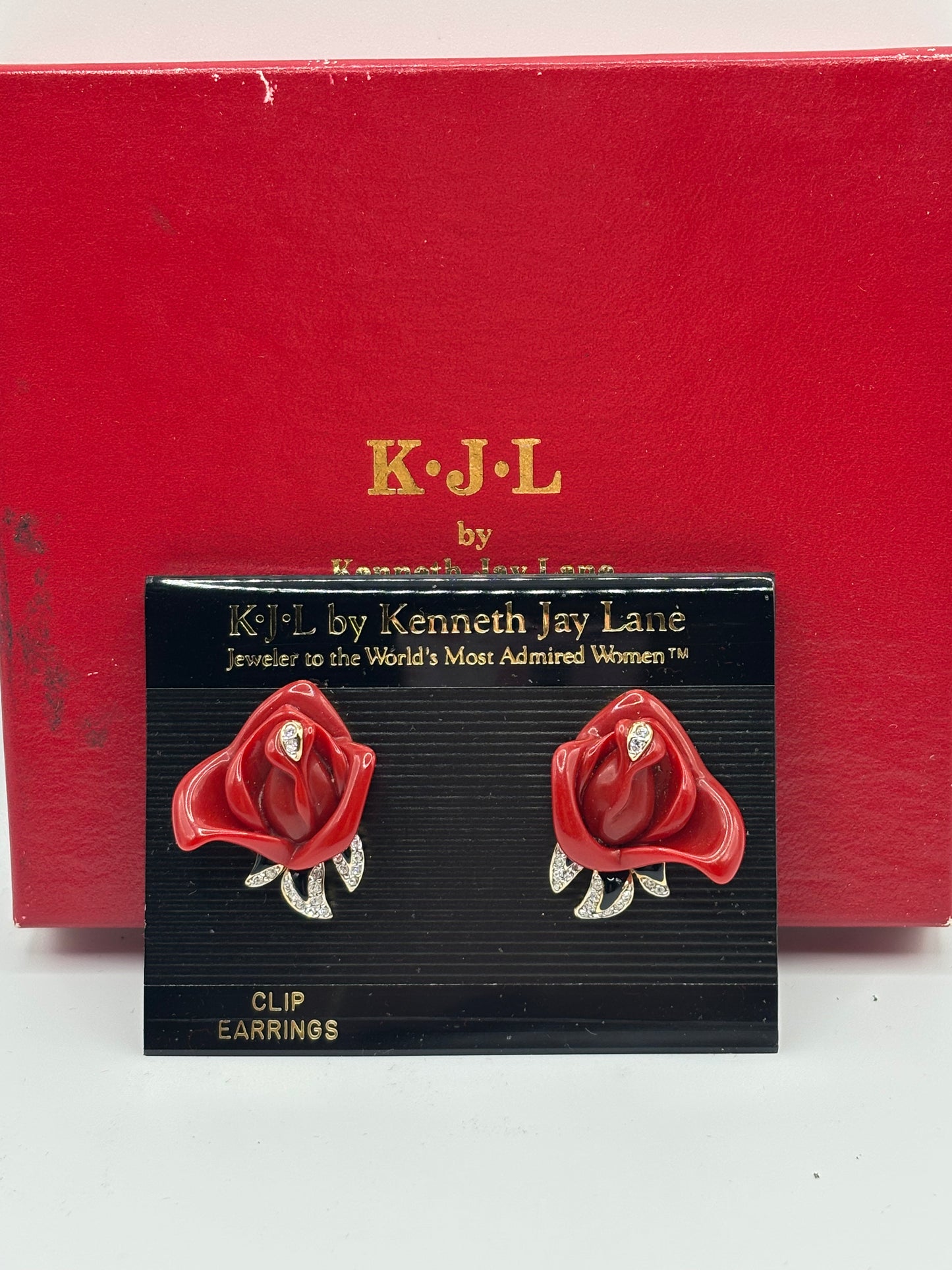Kenneth Jay Lane Rose Clip-on Earrings