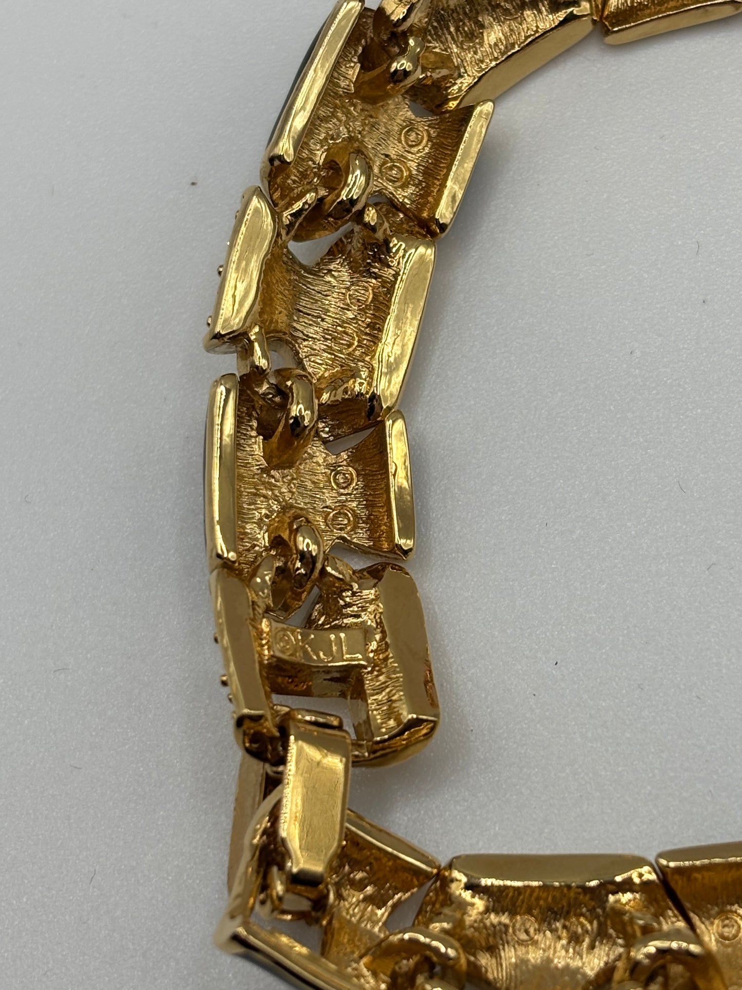 Kenneth Jay Lane Gold and Black Link Bracelet