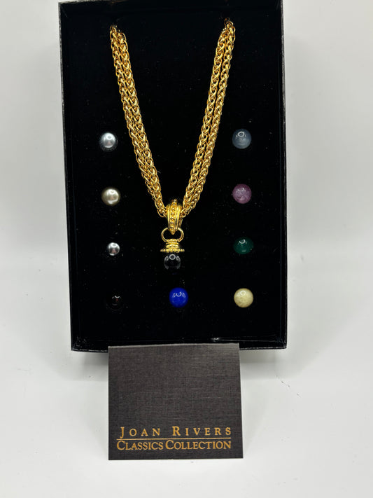 Vintage Joan Rivers Double Stranded Necklace W/ Charm Replacements
