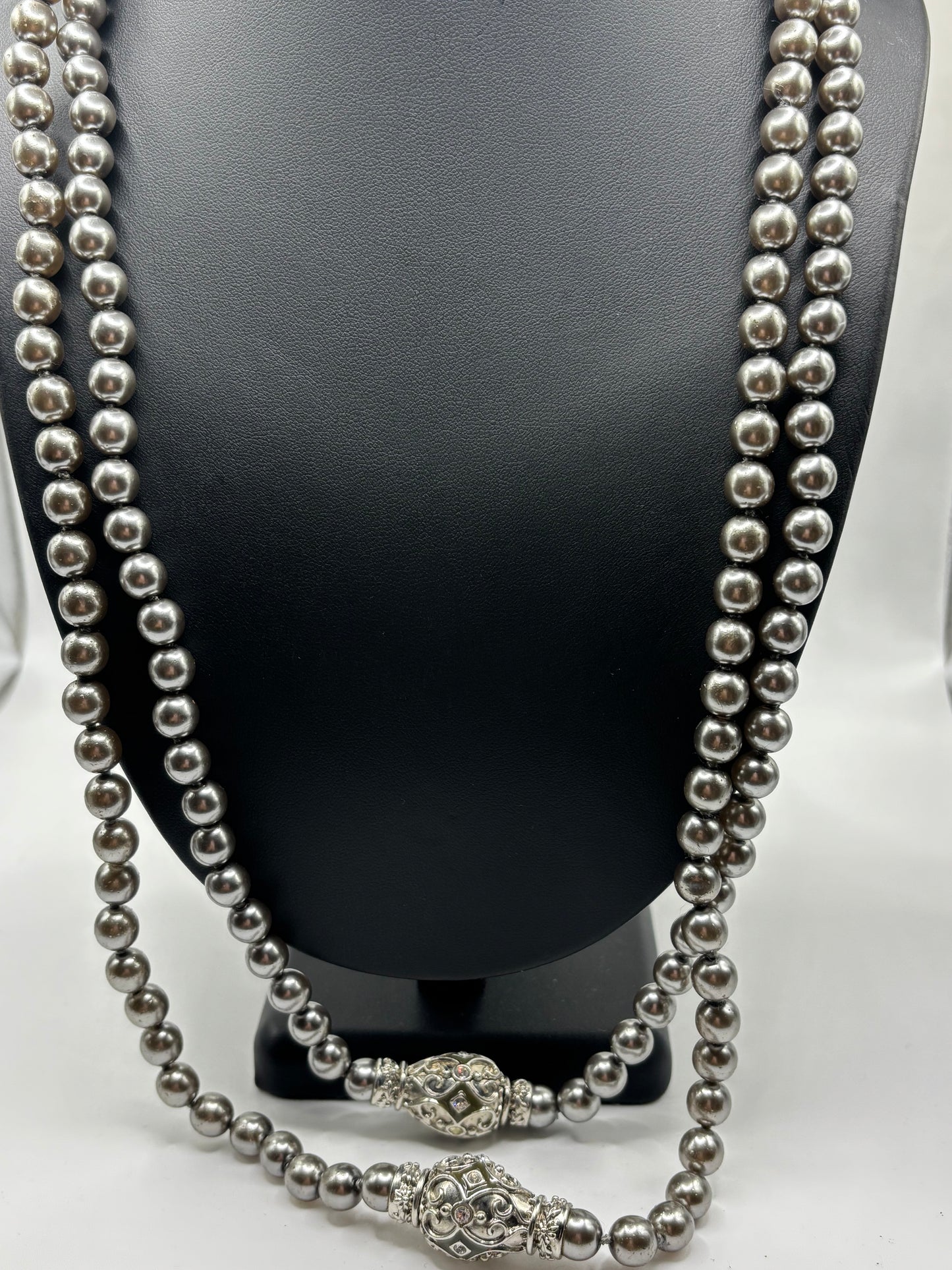 Joan Rivers Silver Pearl Necklace