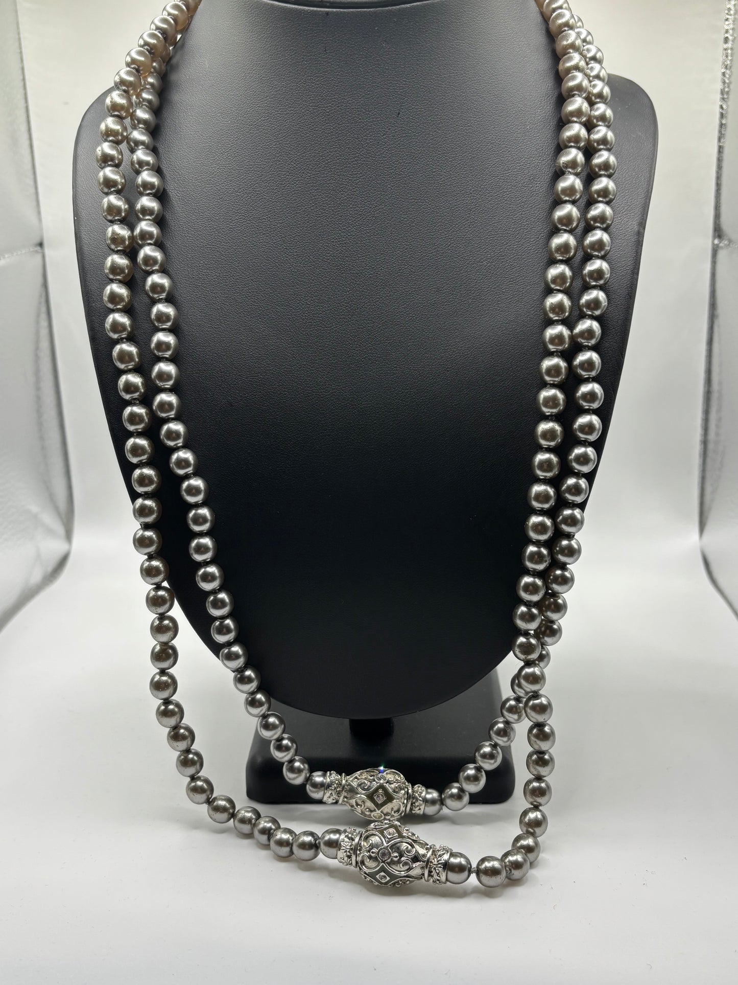 Joan Rivers Silver Pearl Necklace