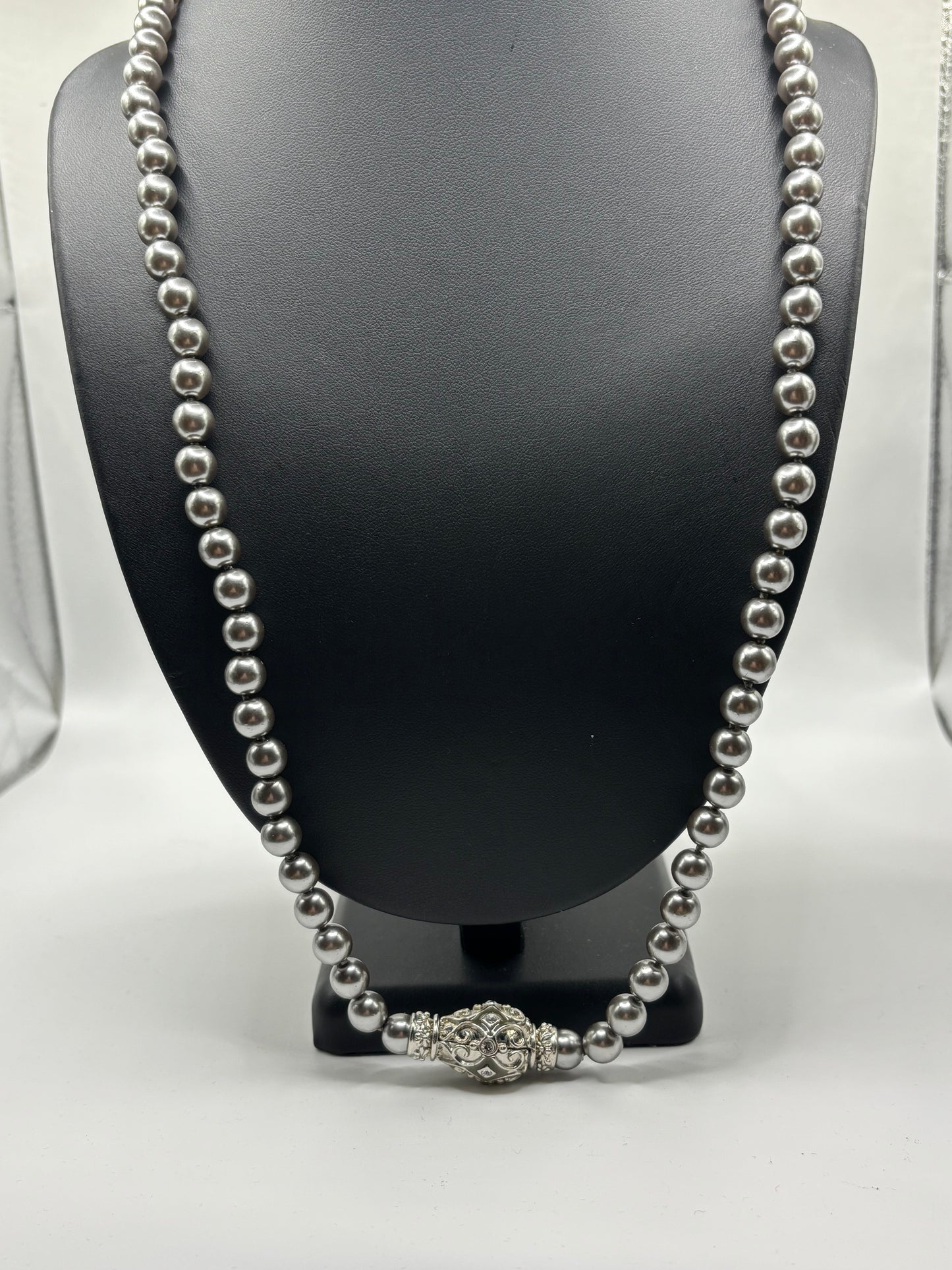 Joan Rivers Silver Pearl Necklace