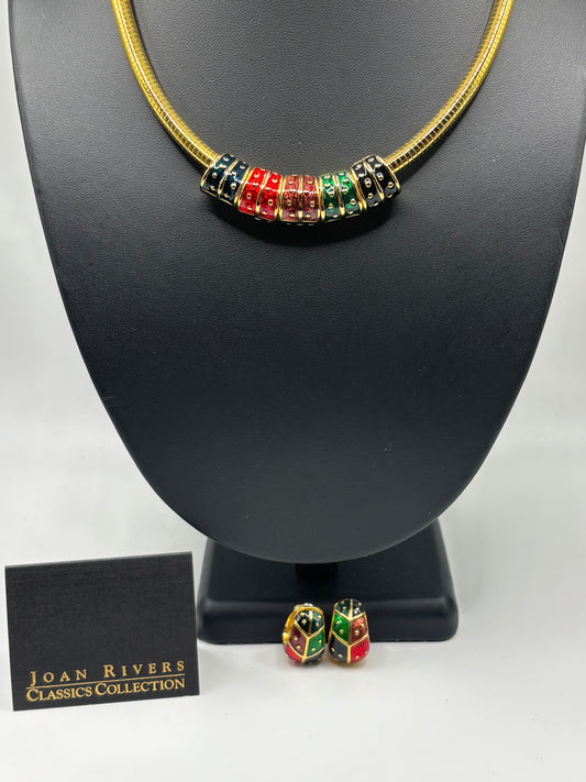 Gold Charm Necklace & Clip-On Earrings Set by Joan Rivers