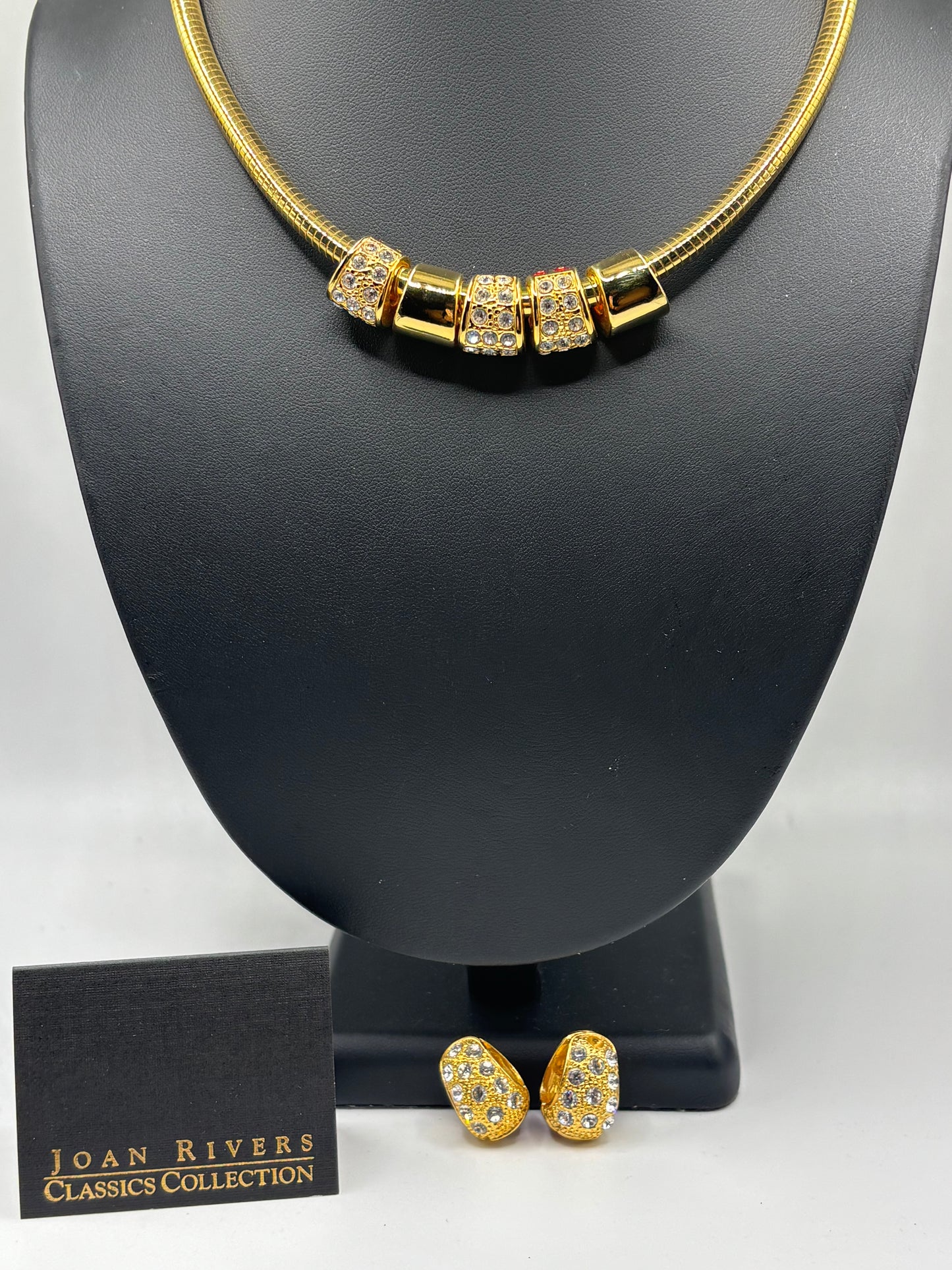 Gold Charm Necklace & Clip-On Earrings Set by Joan Rivers